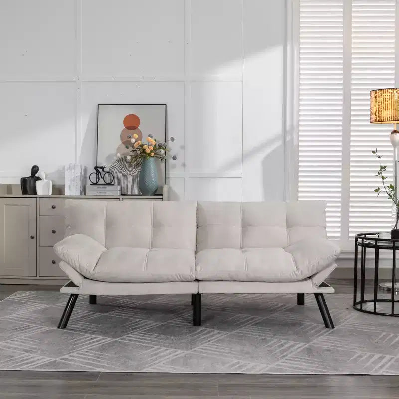 Okak Modern Sofa Bed Futon Couch, Convertible Small Sleeper Sofa Bed Loveseat Recliner for Small Apartments, living Room