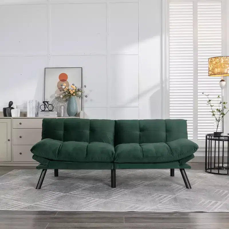 Okak Modern Sofa Bed Futon Couch, Convertible Small Sleeper Sofa Bed Loveseat Recliner for Small Apartments, living Room