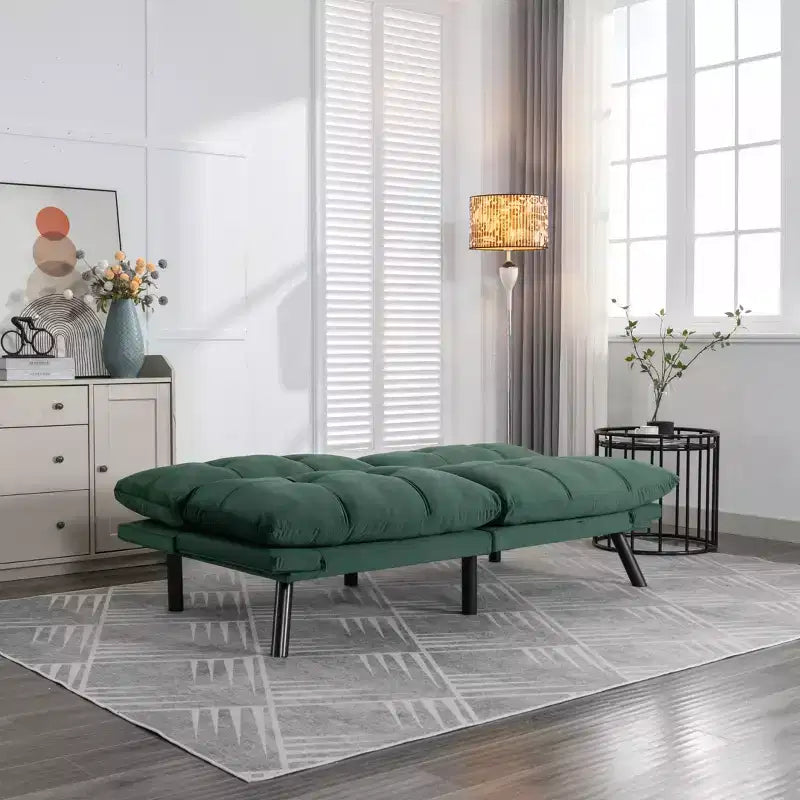Okak Modern Sofa Bed Futon Couch, Convertible Small Sleeper Sofa Bed Loveseat Recliner for Small Apartments, living Room