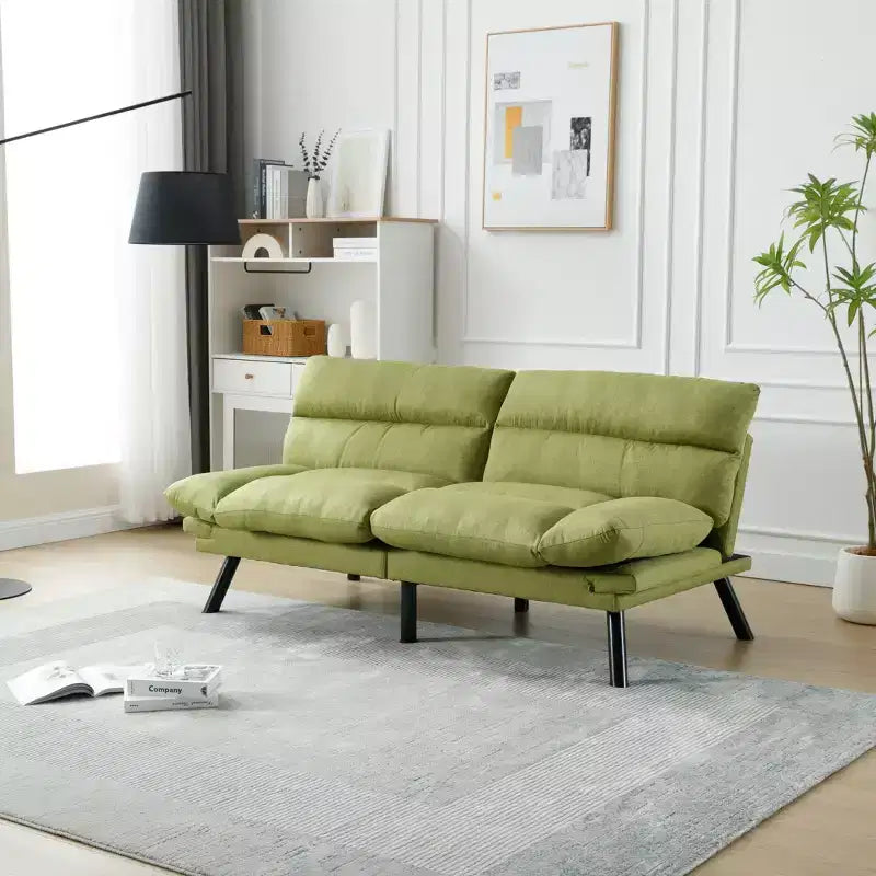 Okak Modern Sofa Bed Futon Couch, Convertible Small Sleeper Sofa Bed Loveseat Recliner for Small Apartments, living Room