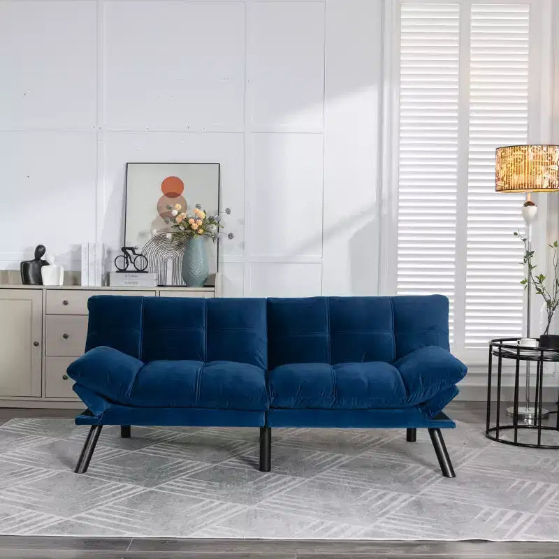 Okak Modern Sofa Bed Futon Couch, Convertible Small Sleeper Sofa Bed Loveseat Recliner for Small Apartments, living Room