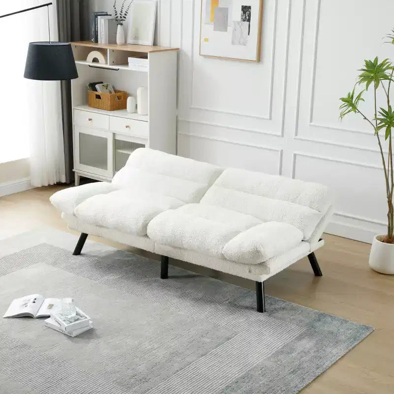 Okak Modern Sofa Bed Futon Couch, Convertible Small Sleeper Sofa Bed Loveseat Recliner for Small Apartments, living Room