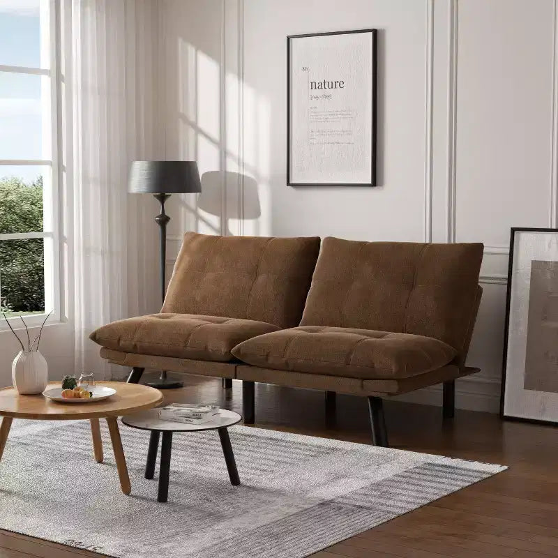 Okak Modern Sofa Bed Futon Couch, Convertible Small Sleeper Sofa Bed Loveseat Recliner for Small Apartments, living Room
