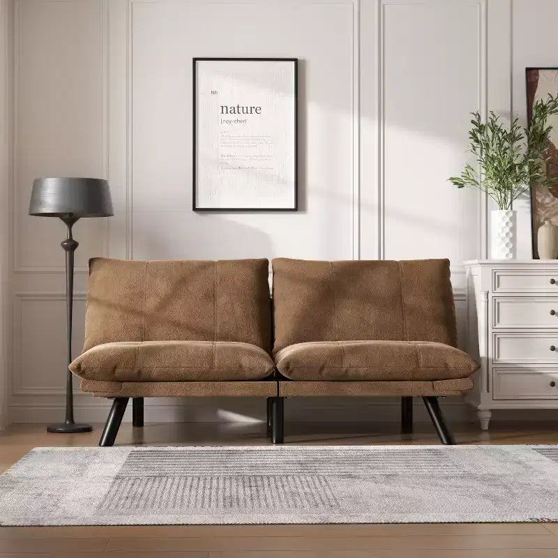 Okak Modern Sofa Bed Futon Couch, Convertible Small Sleeper Sofa Bed Loveseat Recliner for Small Apartments, living Room