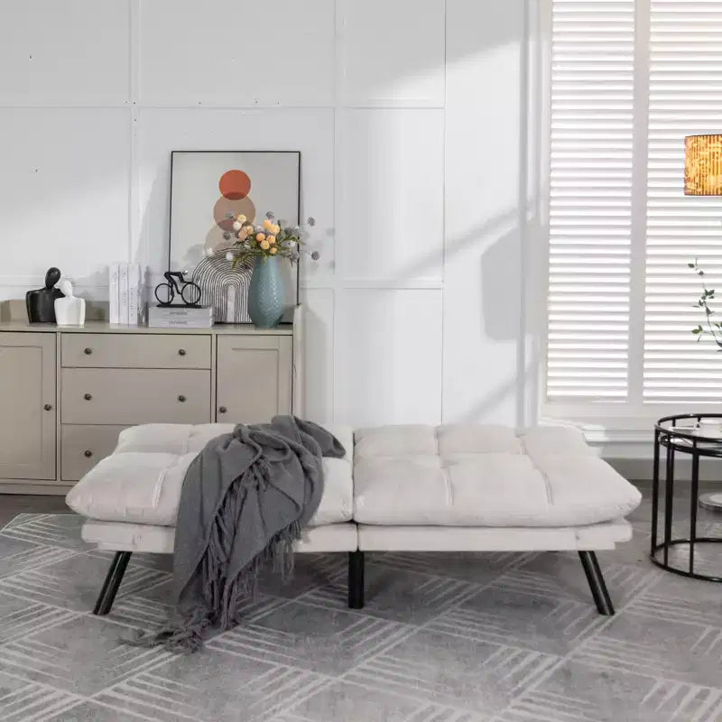 Okak Modern Sofa Bed Futon Couch, Convertible Small Sleeper Sofa Bed Loveseat Recliner for Small Apartments, living Room