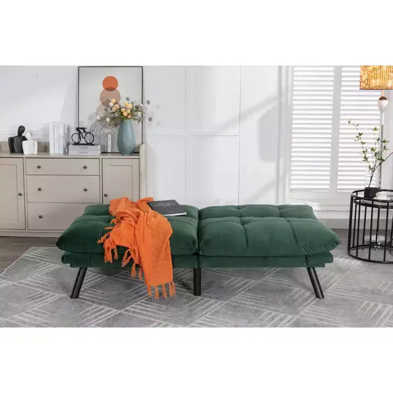 Okak Modern Sofa Bed Futon Couch, Convertible Small Sleeper Sofa Bed Loveseat Recliner for Small Apartments, living Room