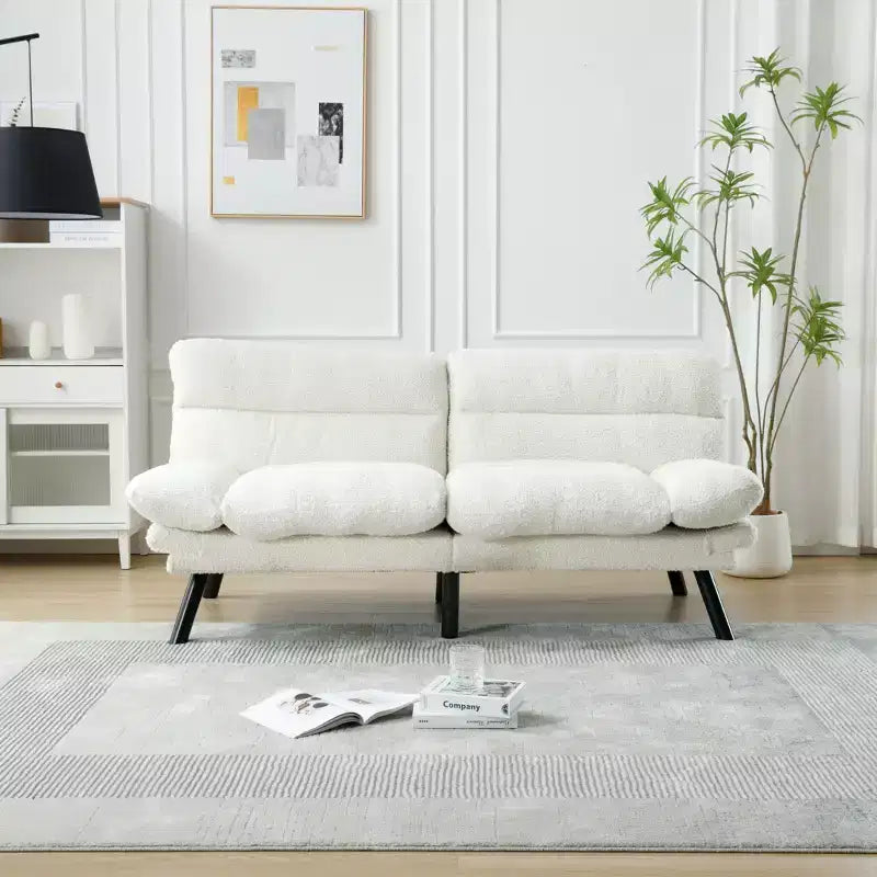 Okak Modern Sofa Bed Futon Couch, Convertible Small Sleeper Sofa Bed Loveseat Recliner for Small Apartments, living Room