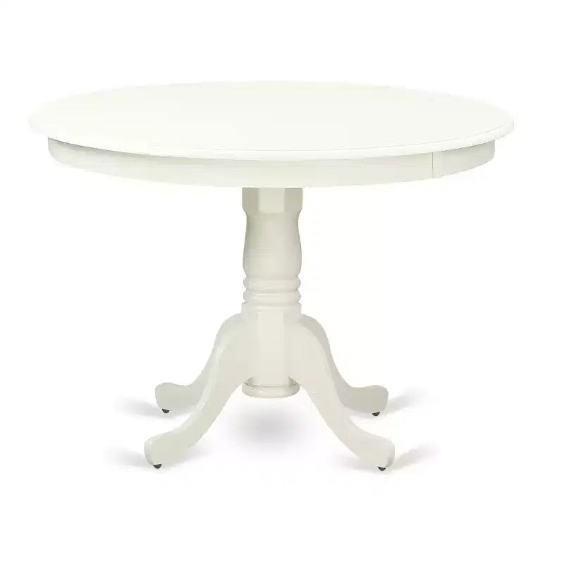 HomeStock Belmont 5-Piece Hartland Set With One Dining Table And Four Wood Seat Dinette Chairs In A Beautiful Linen White Finish