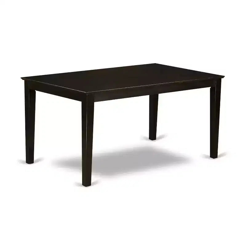 Dining Table and Chair Set - Eclectic Elegance Solid Wood Cappuccino Finish - Kitchen Table Set for 6