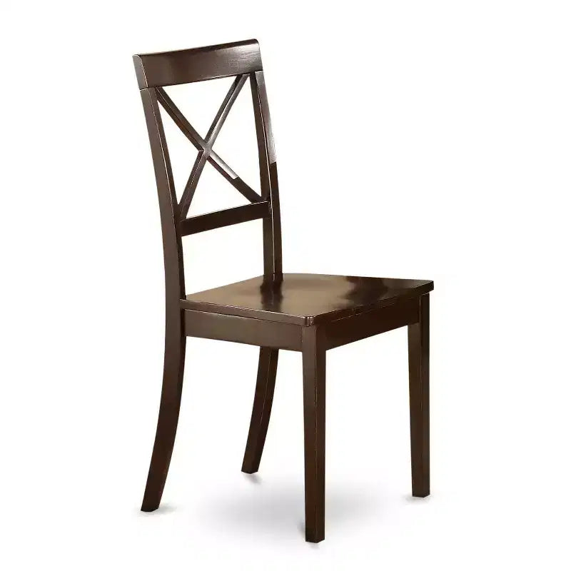 Dining Table and Chair Set - Eclectic Elegance Solid Wood Cappuccino Finish - Kitchen Table Set for 6
