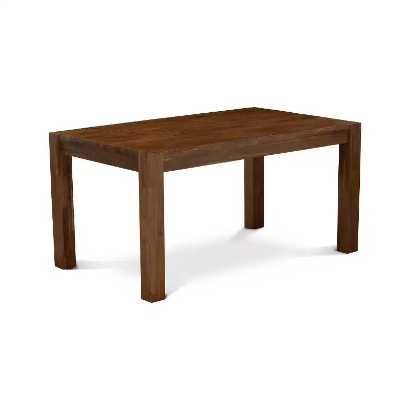 7-Piece Rectangle Natural Oak Finish Solid Wood Top Dining Table with 6 Parson Chairs with