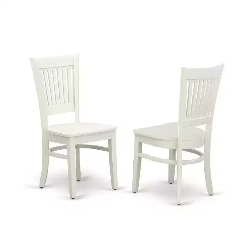 5 Piece Dinette Set - Wood Dining Table & Chairs - Linen White Cottage Style