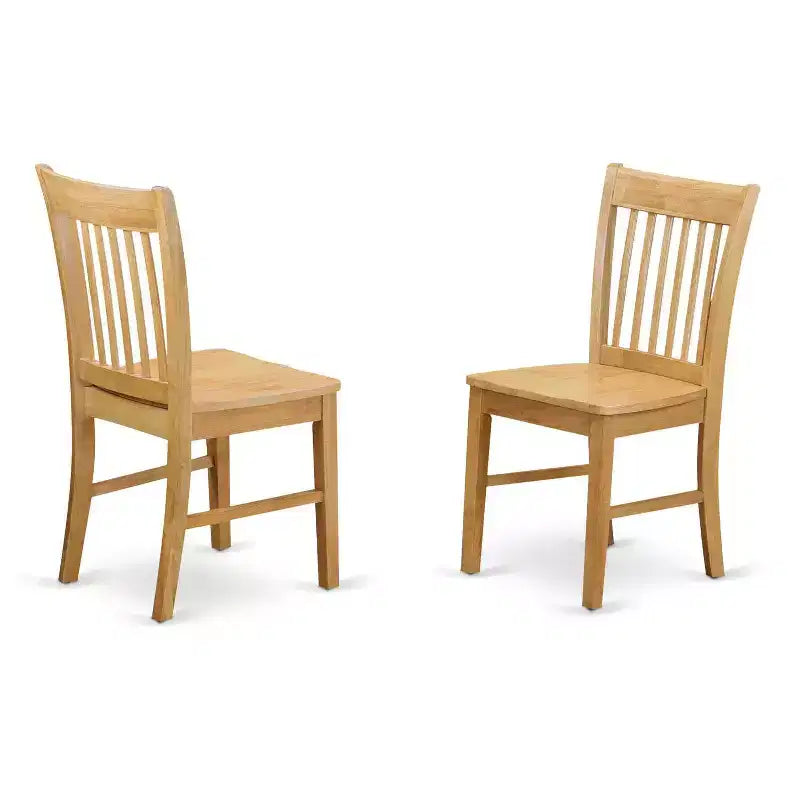 3-Piece Natural Oak Finish Solid Wood Top - Dining Room Set - Seats 4