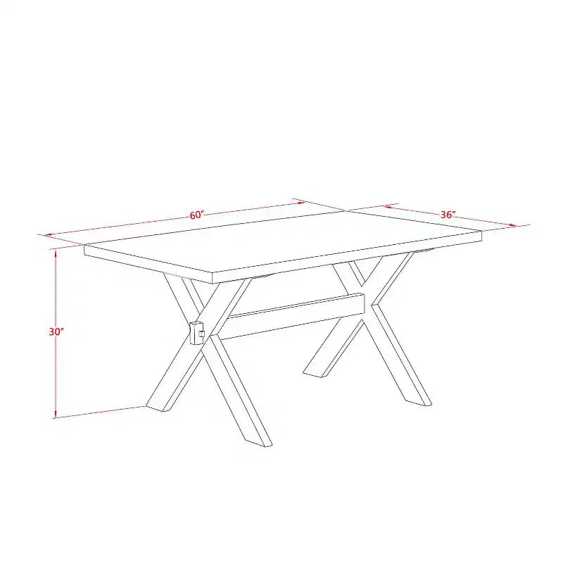 HomeStock 5-Piece Rectangle Distressed Jacobean Finish Solid Wood Top Dining Table with 4-Parson Chair