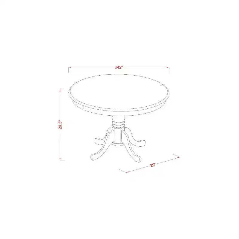 HomeStock 5-Piece Linen White Finish Solid Wood Top Dining Table with 4 Parson Chair