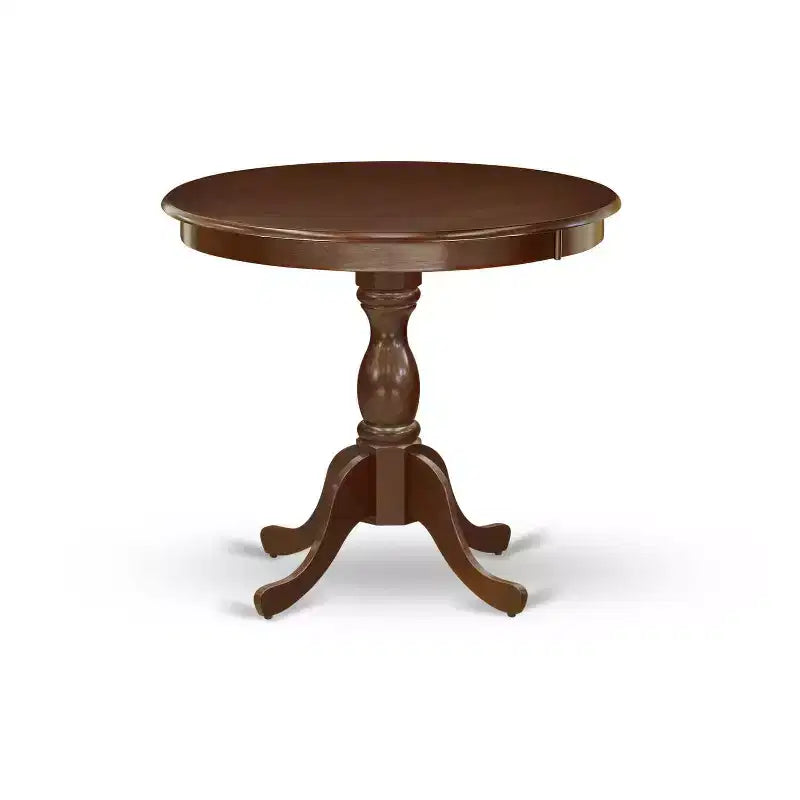 3-Piece Mahogany Finish Solid Wood Top Button Tufted Upholstered Dining Room Set (Seats-4)
