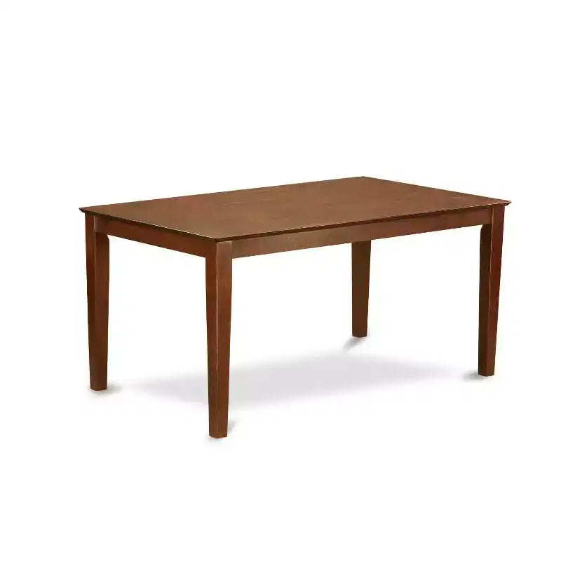 HomeStock 7-Piece Rectangle Mahogany Finish Solid Wood Top Dining Table with 6 Parson Chairs