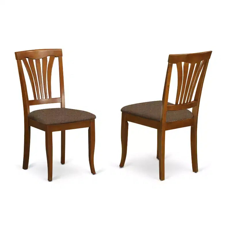 HomeStock 5-Piece Round Saddle Brown Finish Solid Wood Top Dining table with 4 Chairs