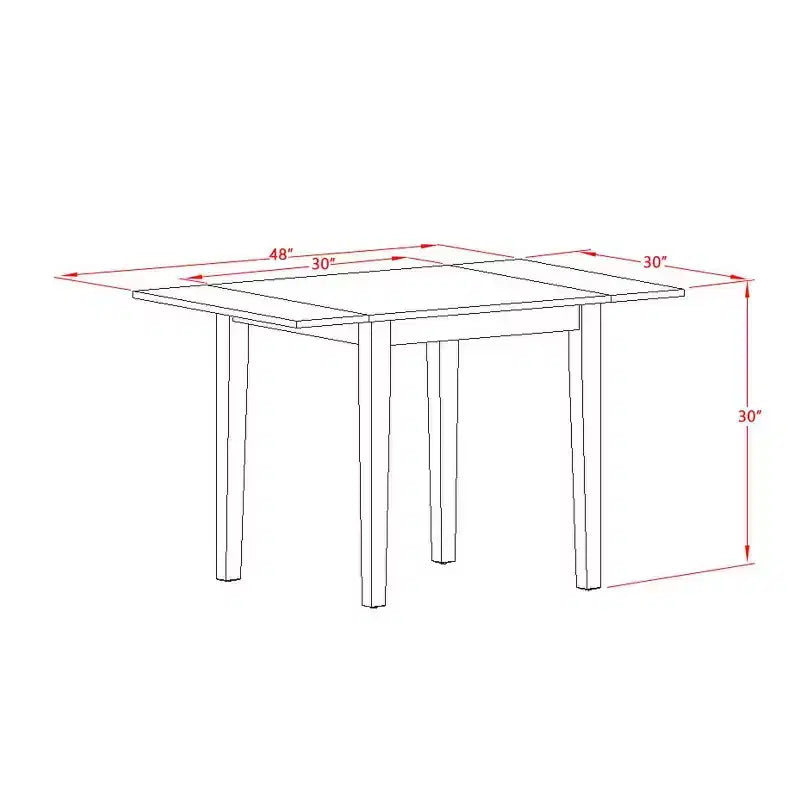 HomeStock 3-Pc Linen White Finish Solid Wood Top Dining Table Set for Small Spaces