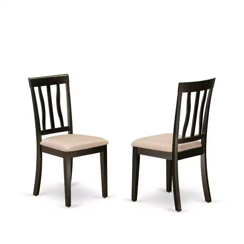 5-Piece Cappuccino Solid Wood Top - Dining Room Set - Seats 4