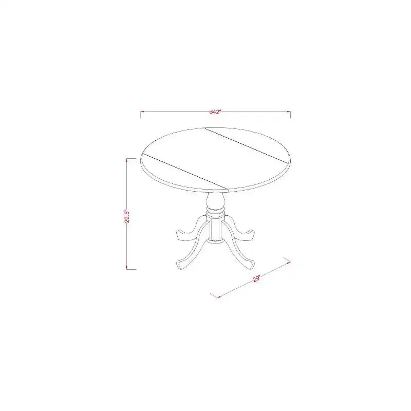 HomeStock 3-Piece Round Black Finish Solid Wood Top Dining Table with 2 Parson Chairs with Drop Leaf