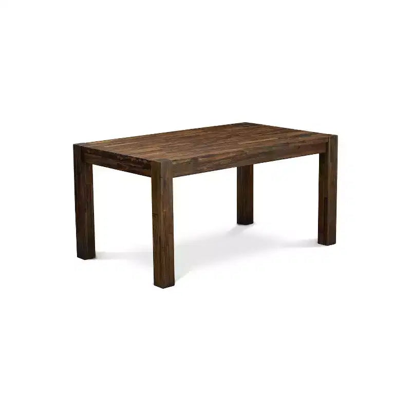 5-Piece Natural Brown Finish Solid Wood Top Rectangular Dining Room Set (Seats-4)