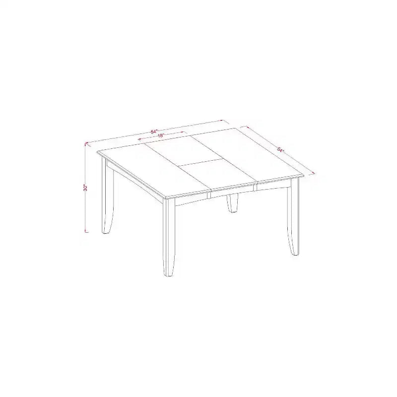 Dining Table Set - 54 Inch Kitchen Table with 8 Chairs - Cappuccino Finish - Modern Design