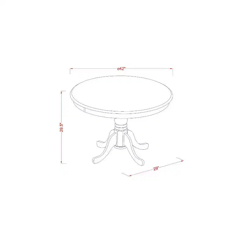 HomeStock 3-Piece Round Buttermilk and Cherry Finish Solid Wood Top Dining Table with 2 Chairs