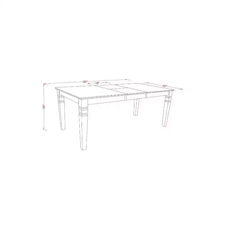 HomeStock 7-Piece Rectangle Buttermilk & Cherry Finish Solid Wood Top Dining Table with 6-Chairs with Butterfly Leaf