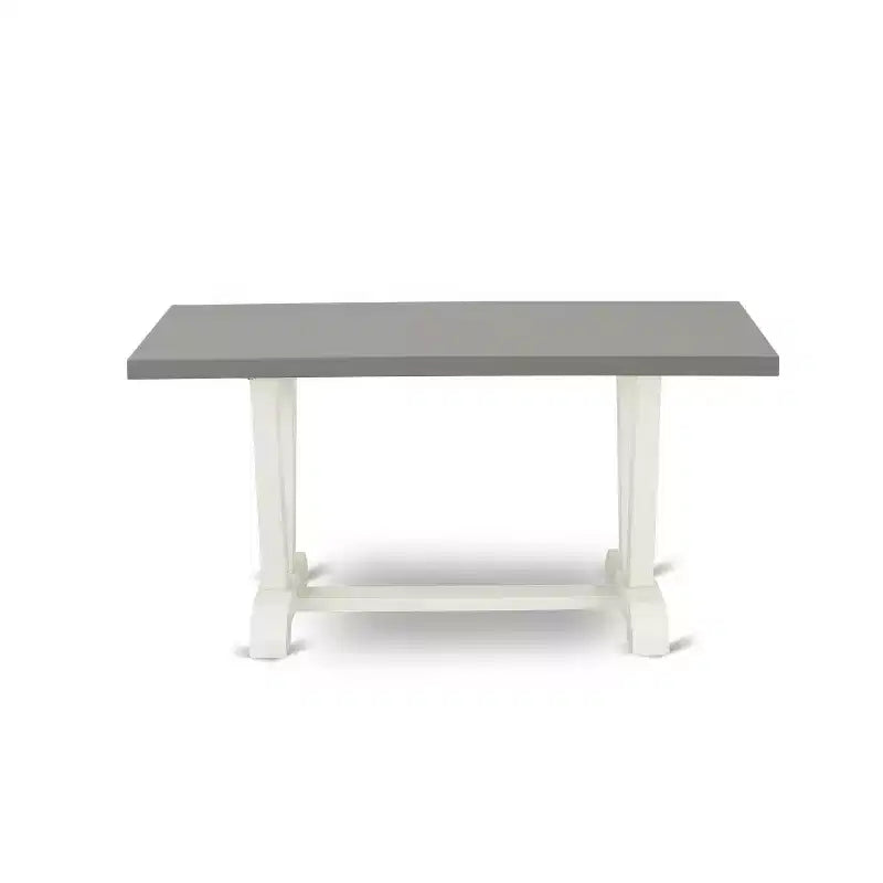 5-Piece Rectangle Natural Oak Finish Solid Wood Top Dining Table with 4 Parson Chair with