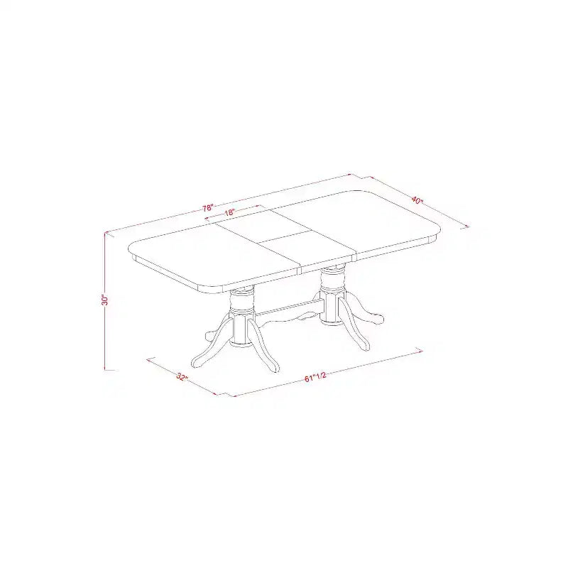 Dinette Set 5 Piece - Mid Century Dining Table & Chairs - Kitchen Table Set - Buttermilk Finish