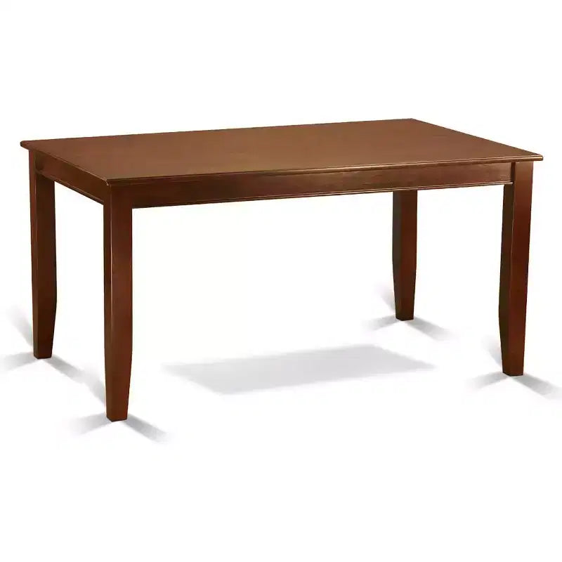 HomeStock 7-Piece Mahogany Finish Solid Wood Top Dining Table with 6 Chairs