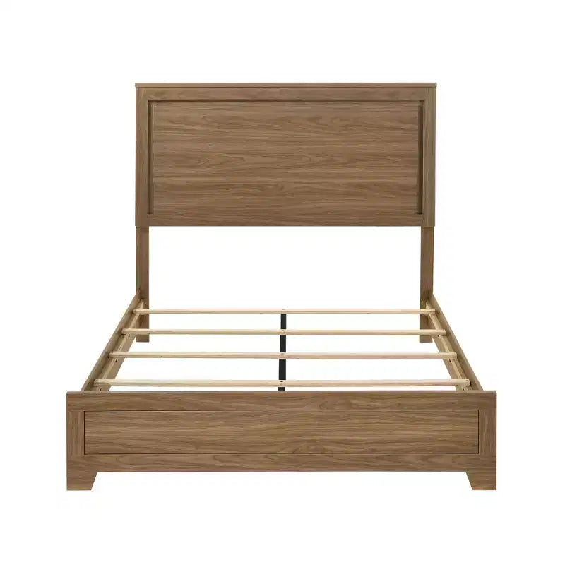 GDFStudio Carter Transitional 3-Piece Wood Bed Frame with Recessed Headboard and 2 Nightstands