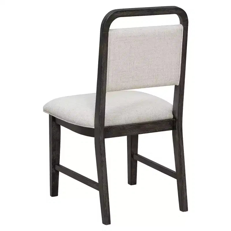 Vintage Extendable Dining Table Set for 6 with 4 Upholstered Chairs and Bench, Rustic Wire Brushed Kitchen Table Set with Curved Design
