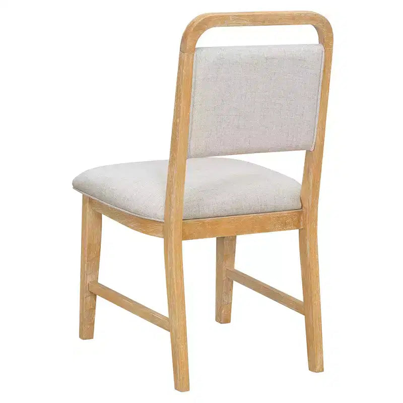 Vintage Extendable Dining Table Set for 6 with 4 Upholstered Chairs and Bench, Rustic Wire Brushed Kitchen Table Set with Curved Design