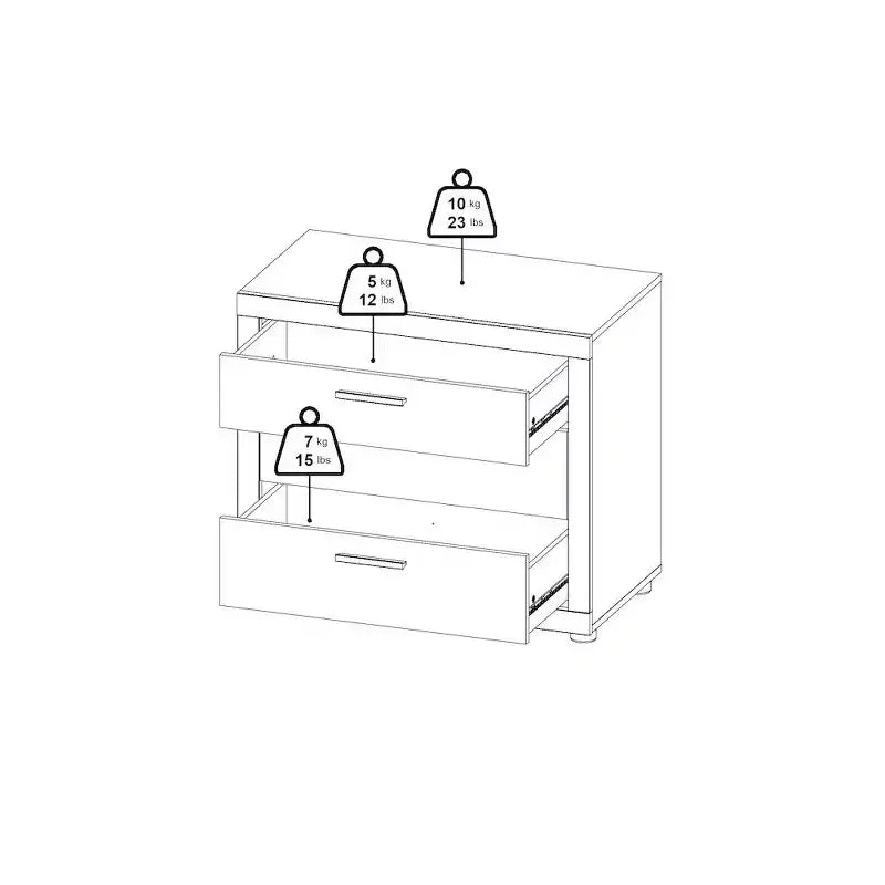 Tvilum, Mira 2-Piece Bedroom Set - 6 Drawer Double Dresser And Chest, Jackson Hickory