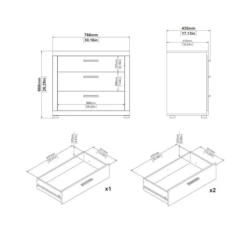 Tvilum, Mira 2-Piece Bedroom Set - 6 Drawer Double Dresser And Chest, Jackson Hickory