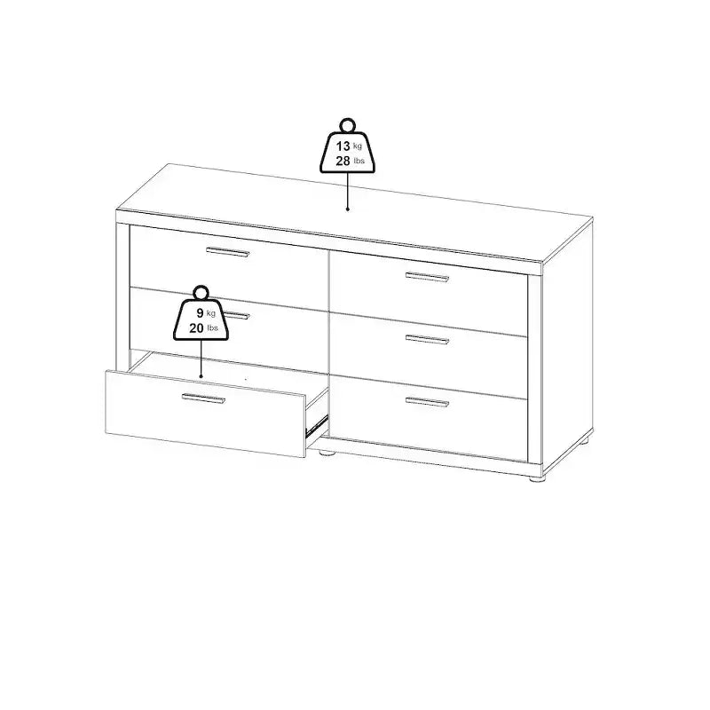 Tvilum, Mira 2-Piece Bedroom Set - 6 Drawer Double Dresser And Chest, Jackson Hickory