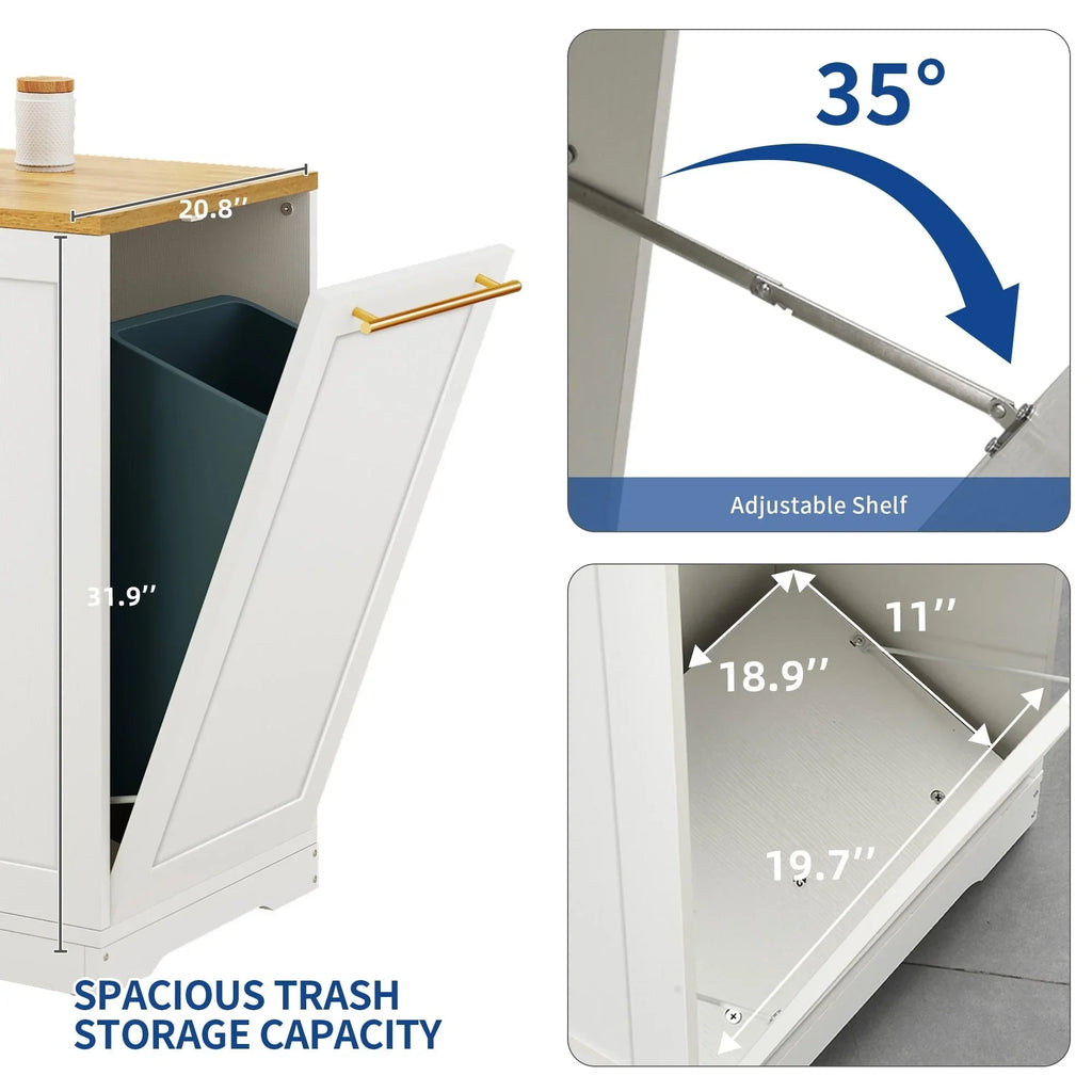 Moasis 53-inch Rolling Kitchen Island Storage Cabinet Portable Mobile Kitchen Cart