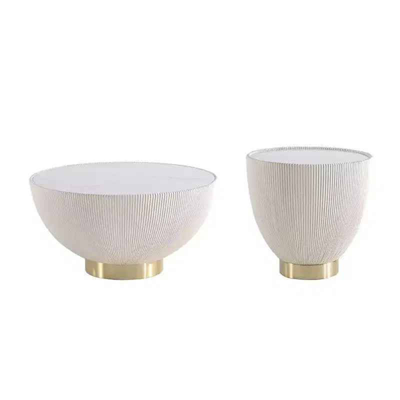 Manhattan Comfort 2pc Anderson Leatherette Upholstered Coffee Table and End Table Set