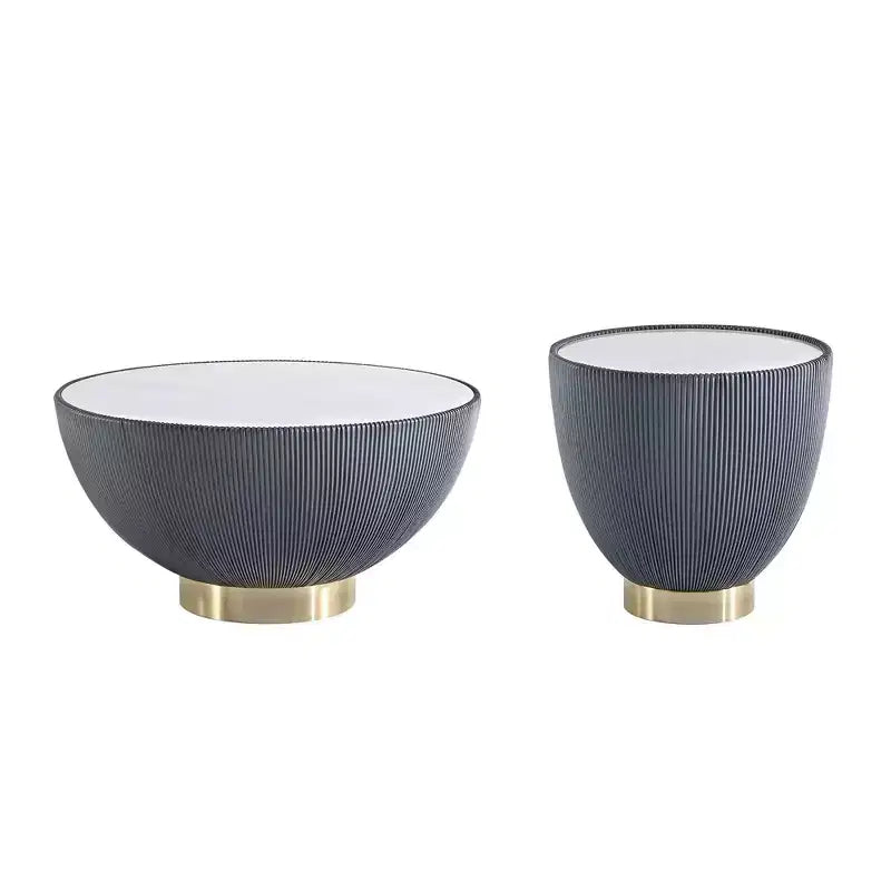 Manhattan Comfort 2pc Anderson Leatherette Upholstered Coffee Table and End Table Set