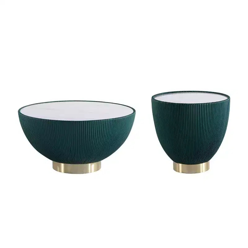 Manhattan Comfort 2pc Anderson Leatherette Upholstered Coffee Table and End Table Set