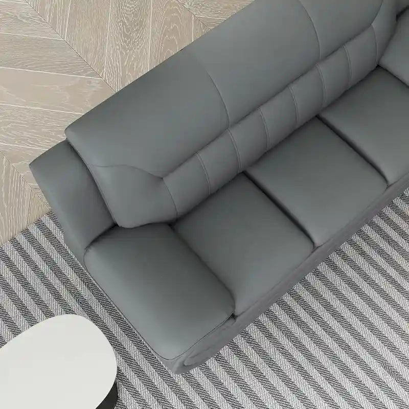 Canapé moderne en similicuir de 79 pouces avec accoudoirs rembourrés et pieds en acier