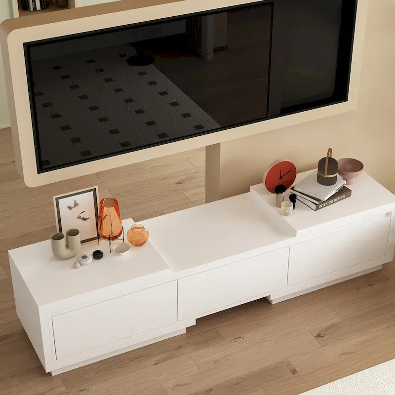 Meuble TV extensible avec tiroirs de rangement