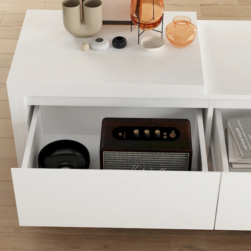Meuble TV extensible avec tiroirs de rangement
