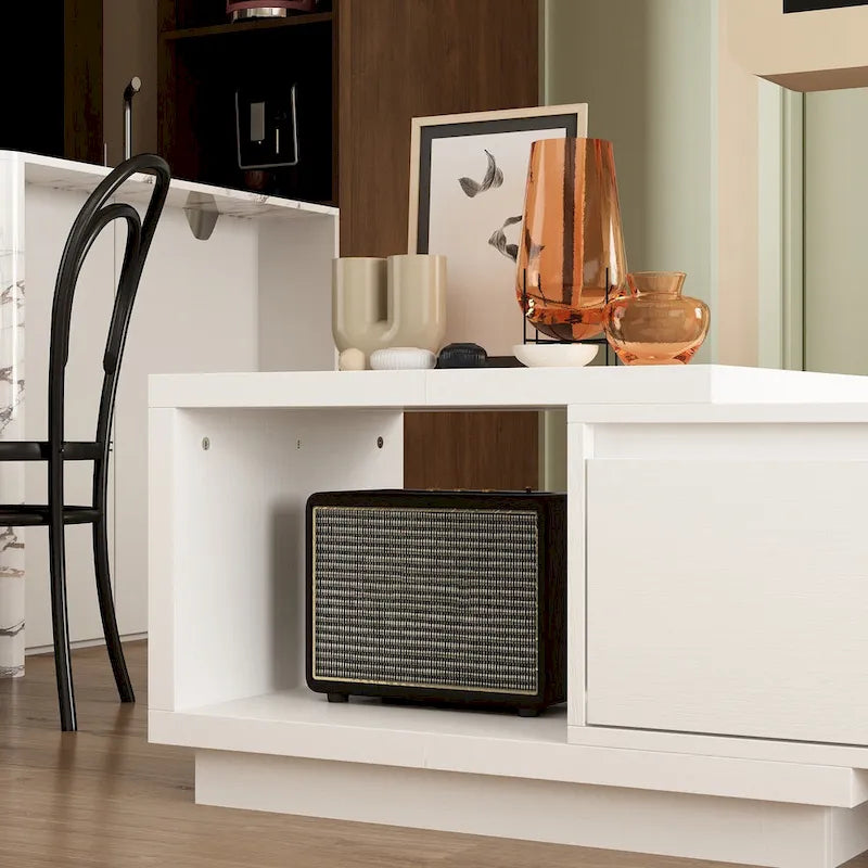 Meuble TV extensible avec tiroirs de rangement