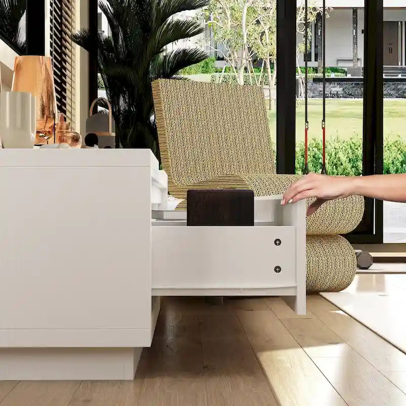 Meuble TV extensible avec tiroirs de rangement