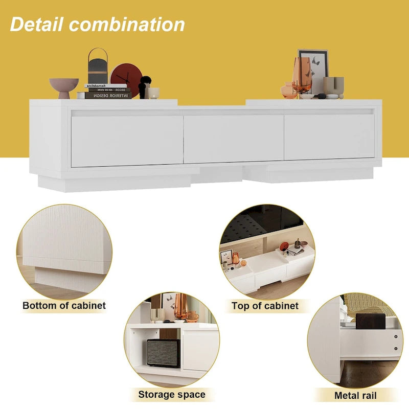 Meuble TV extensible avec tiroirs de rangement