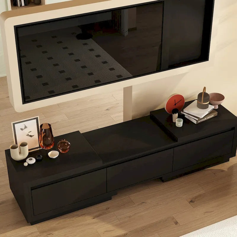 Meuble TV extensible avec tiroirs de rangement