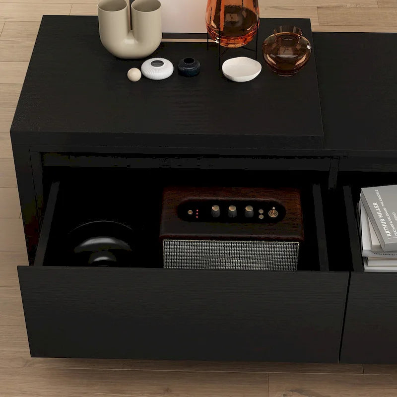 Meuble TV extensible avec tiroirs de rangement